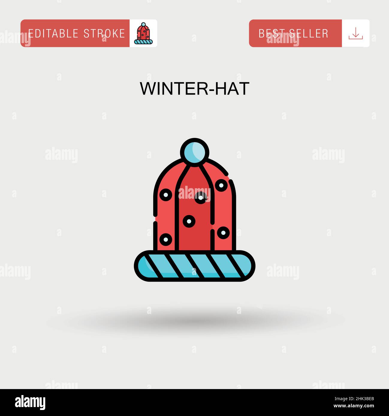 Winter-hat Simple vector icon. Stock Vector