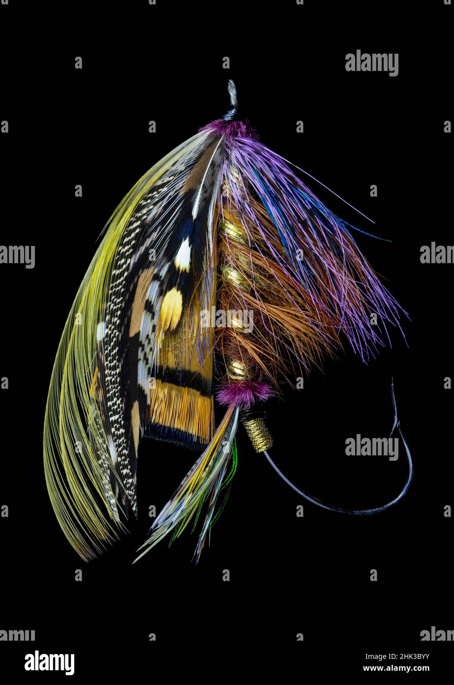 Atlantic Salmon Fly designs 'Blacker Unknown' variant #2 Stock