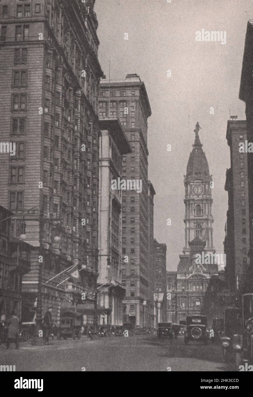 Looking down Broad Street towards the City Hall. Pennsylvania. Philadelphia (1923) Stock Photo
