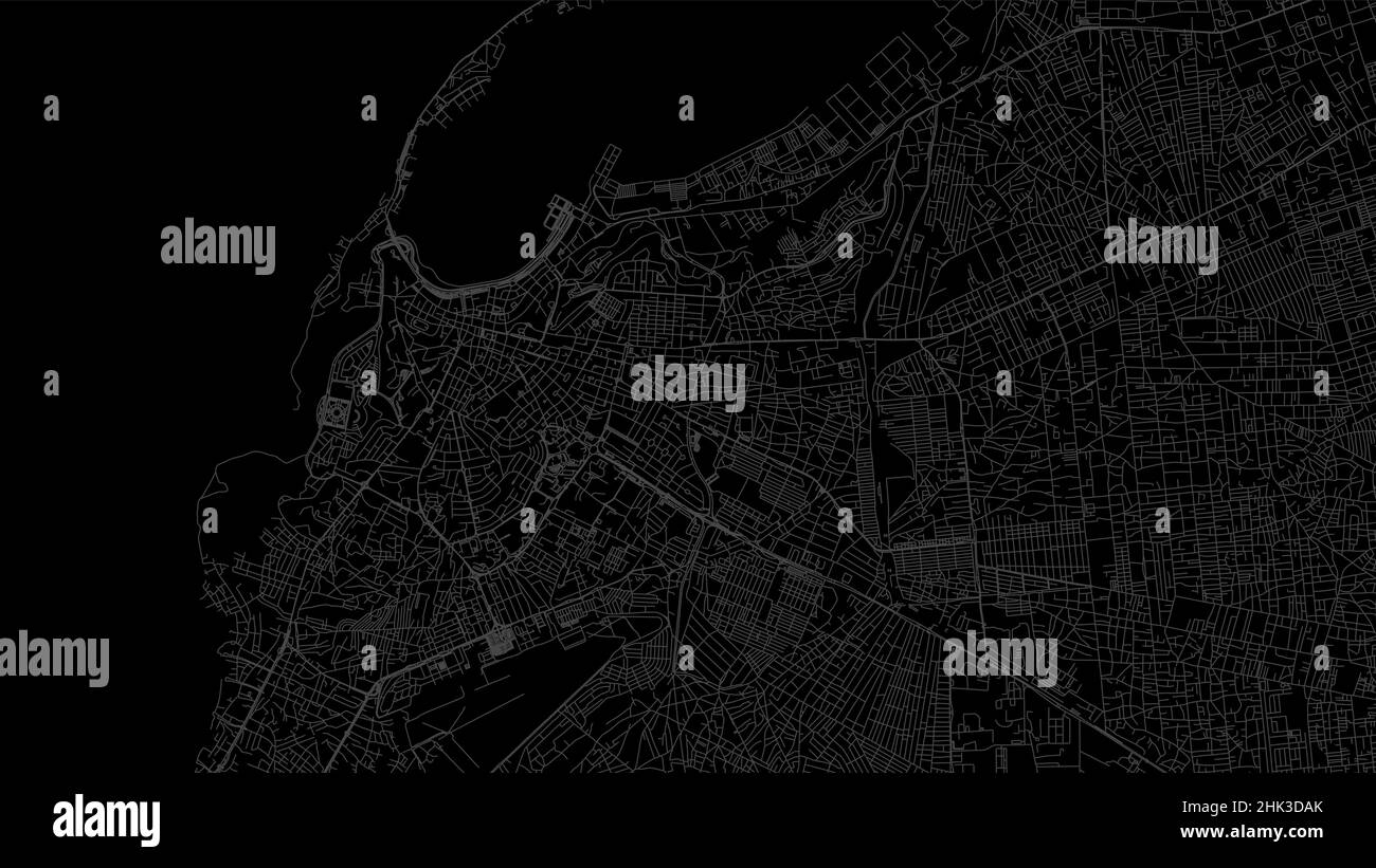 Luanda map city poster province, black horizontal background vector map ...