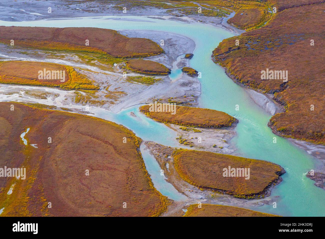 USA, Alaska, Brooks Range, Arctic National Wildlife Refuge. Aerial of Ivishak River. Credit as: Don Paulson / Jaynes Gallery / DanitaDelimont.com Stock Photo