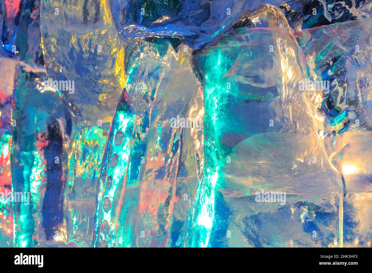 color, patterns and textures of ice blocks near Fairbanks, Alaska, USA ...