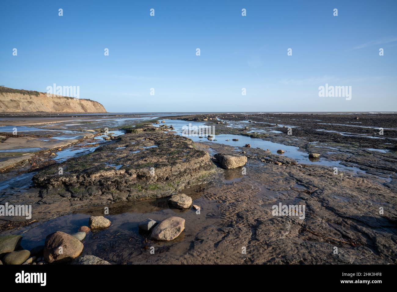 Robin Hoods Bay at Low tide in North Yorkshire Stock Photo Alamy