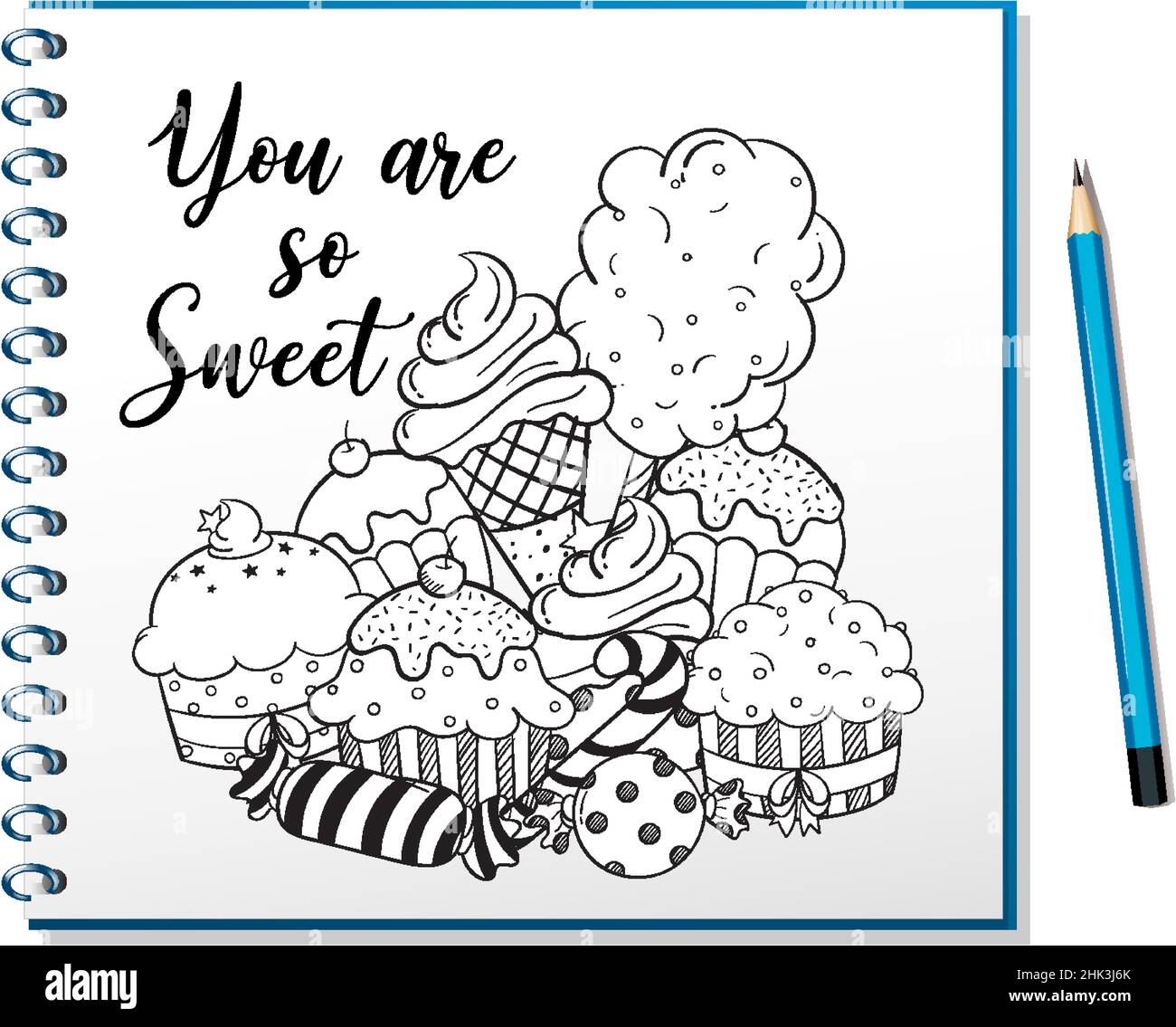 Hand drawn doodle icons on notebook illustration Stock Vector Image ...