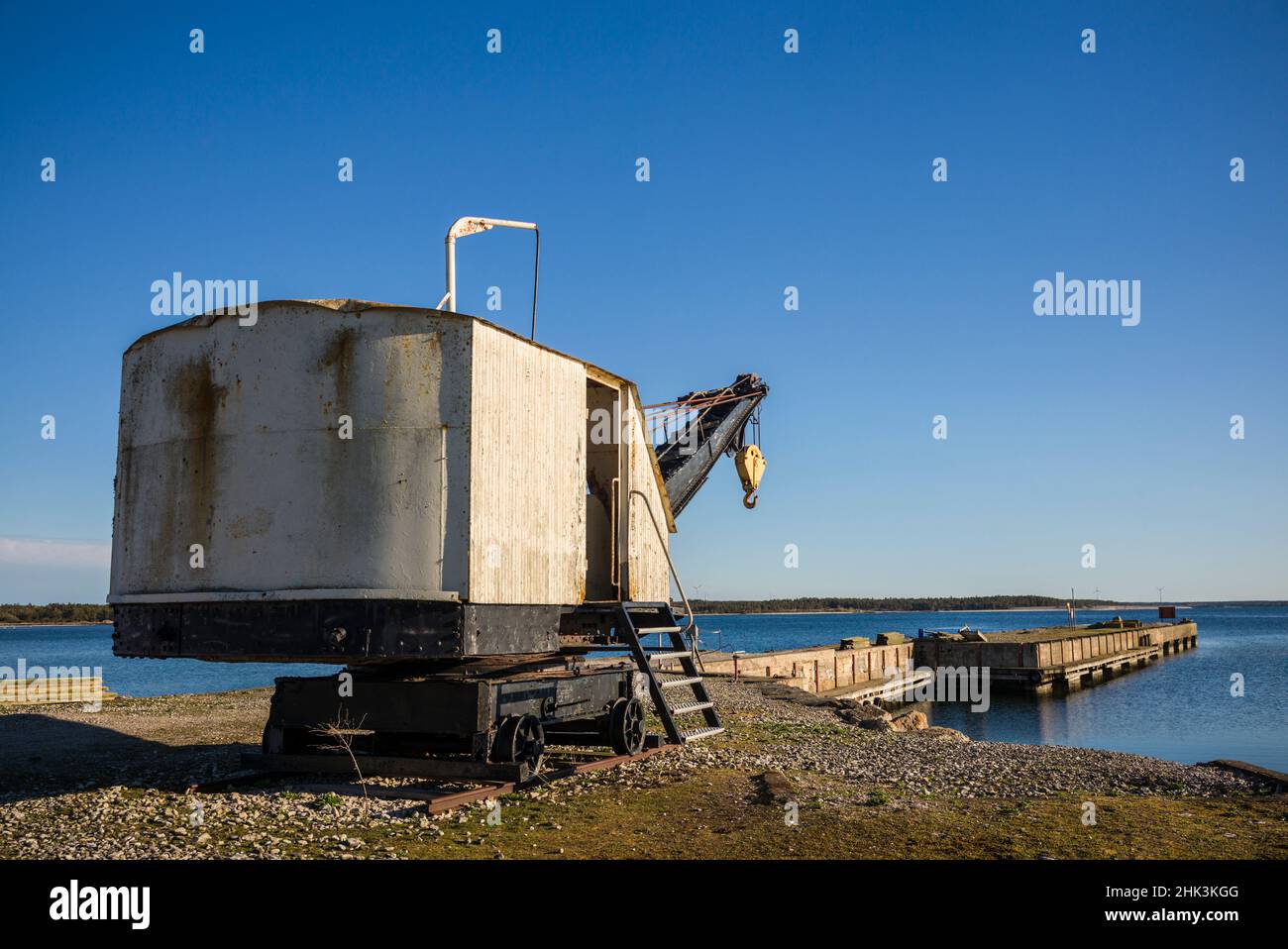 Sweden, Gotland Island, Blase, former lime factory, steam shovel Stock