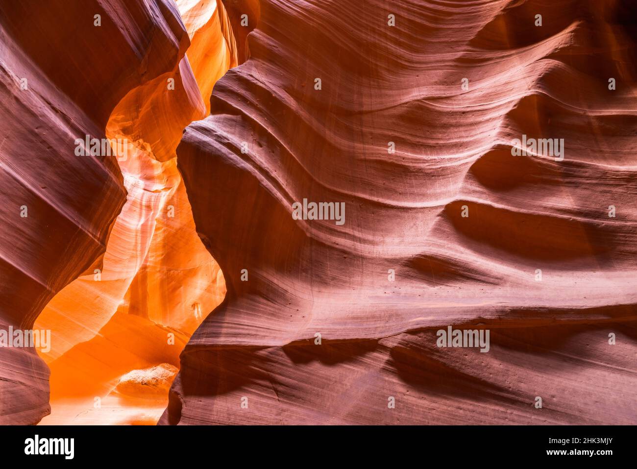Slickrock formations in upper Antelope Canyon, Navajo Indian Reservation, Arizona, USA. Stock Photo