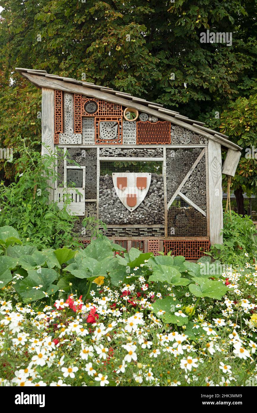 Insect hotel, Ribeauville, Haut-Rhin, Alsace, France Stock Photo
