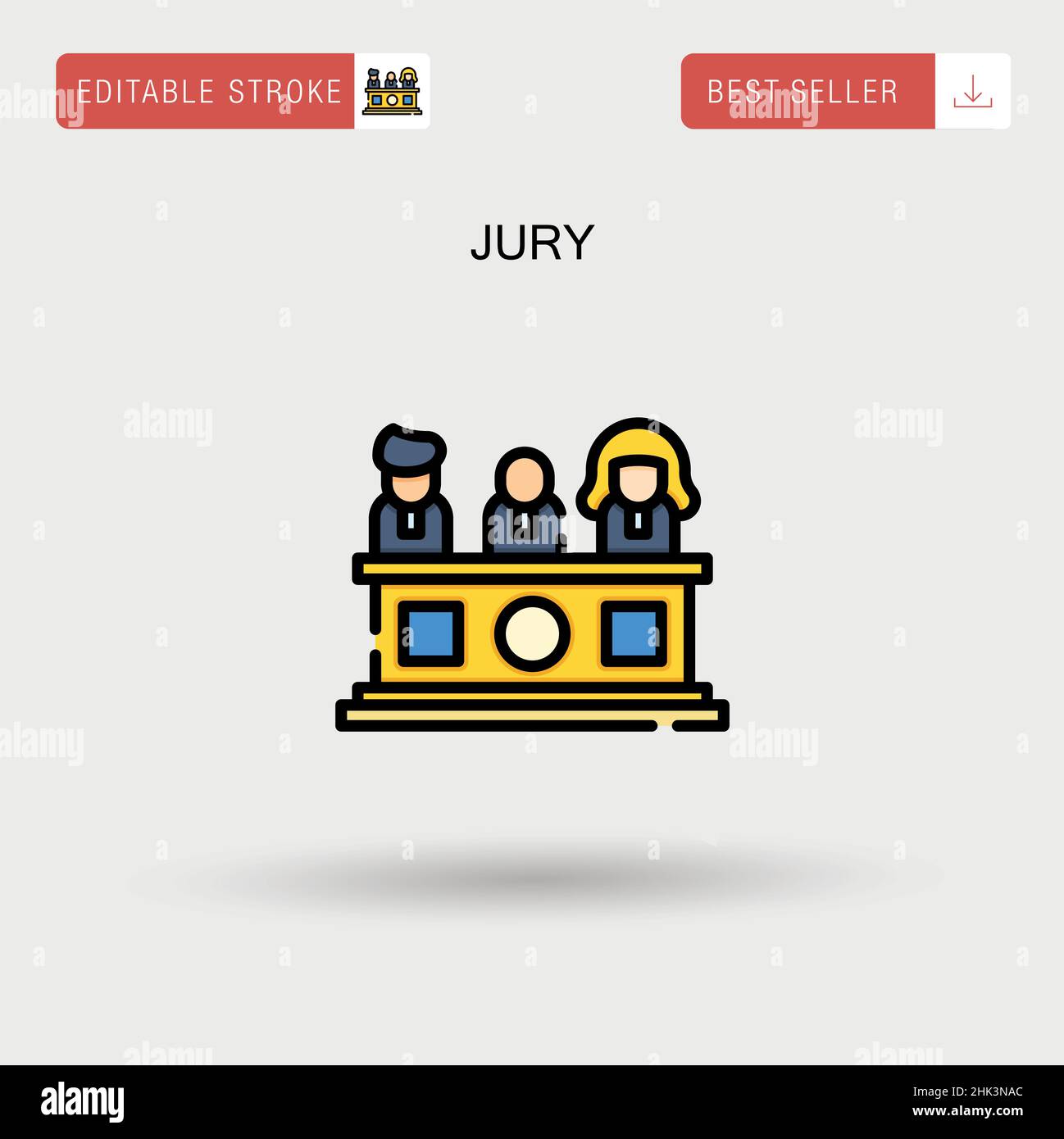 Jury Simple vector icon. Stock Vector