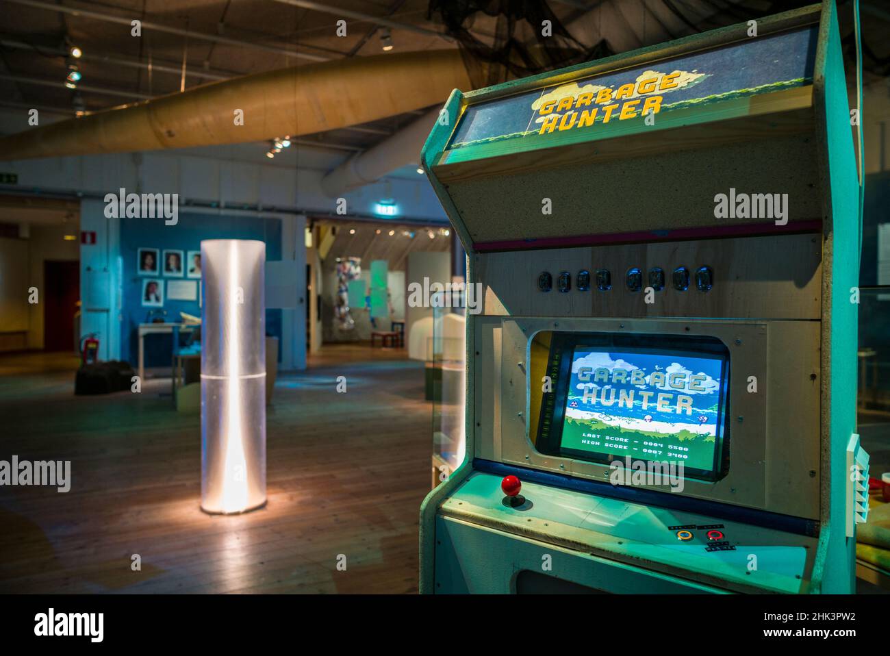 Sweden, Bohuslan, Uddevalla, Bohuslans Museum, regional museum, Garbage Hunter, ecologically themed video game Stock Photo