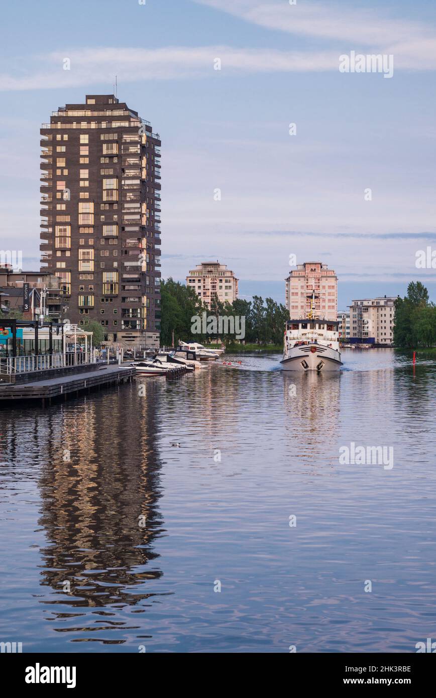 Sweden, Varmland, Karlstad, Gasthamn, renovated harbor now home to high