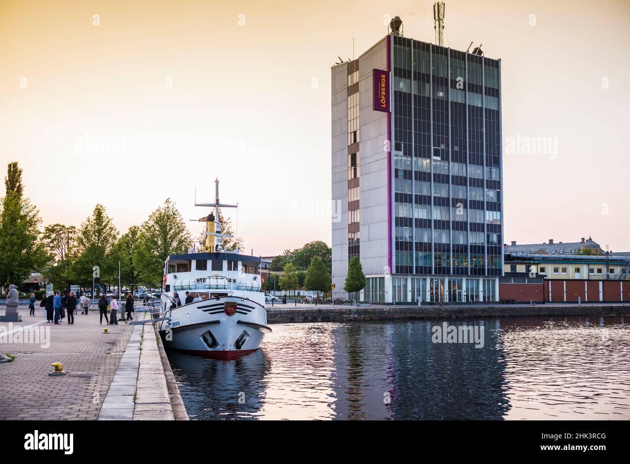 Sweden, Varmland, Karlstad, Gasthamn, renovated harbor now home to high