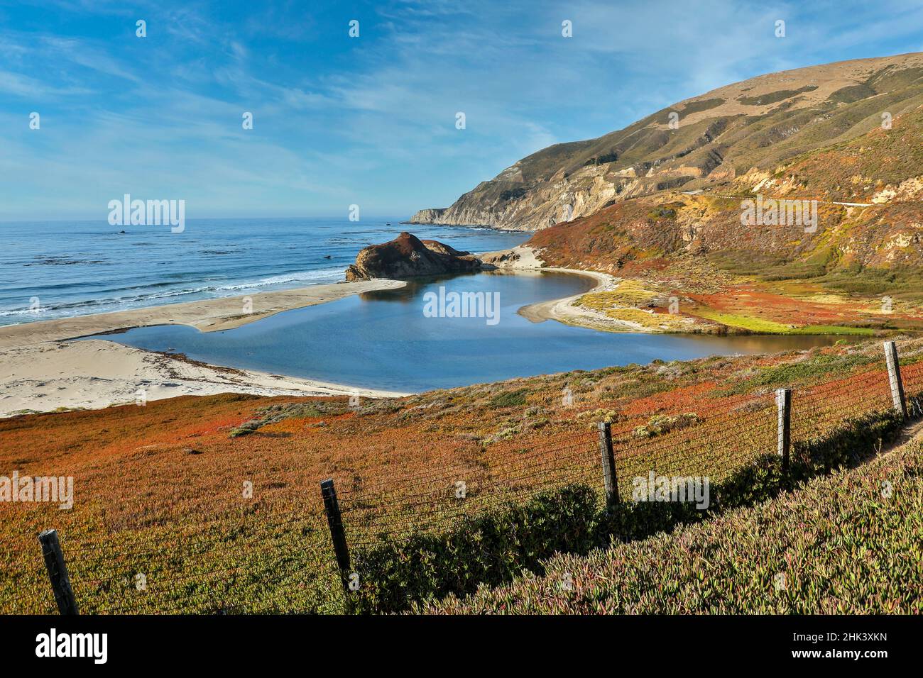 United States, California, Big Sur, Hurricane Point, View of the Ocean Along the Coast Stock Photo