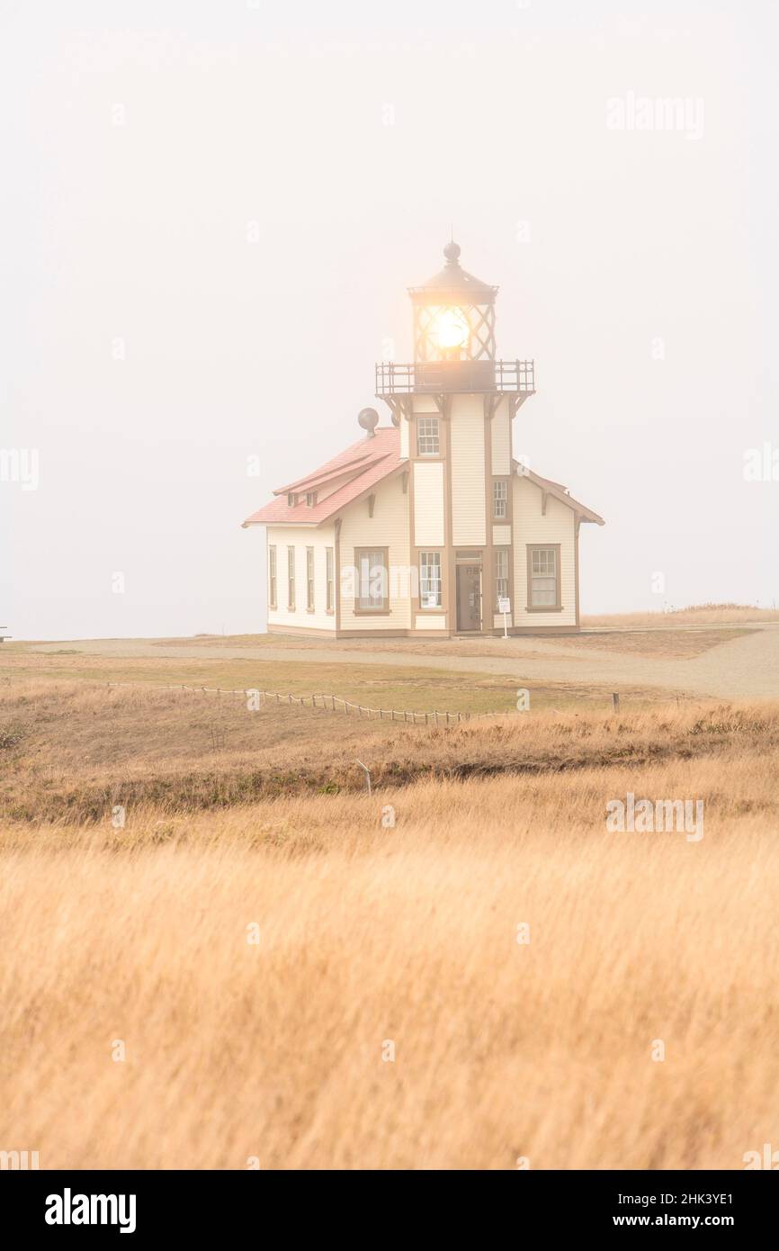 Point Cabrillo Lighthouse & Marine Preserve, near Mendocino Northern California Coast, USA Stock Photo