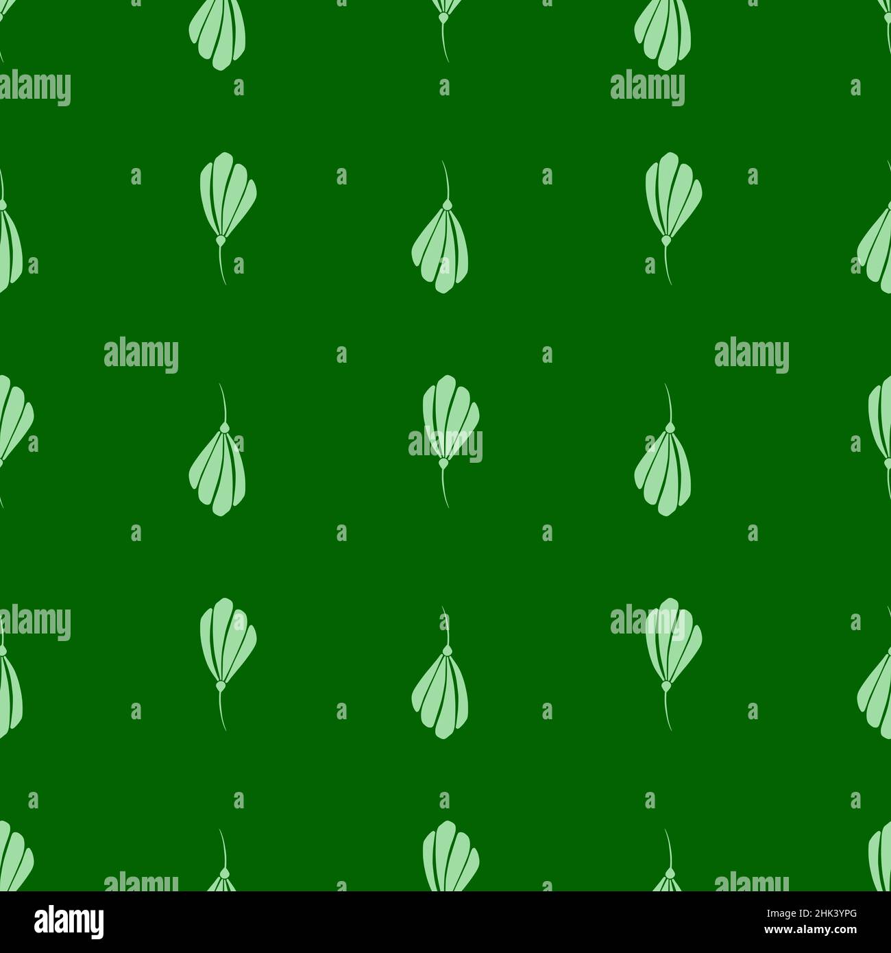 Minimalistic seamless nature pattern with doodle simple bud flowers ...