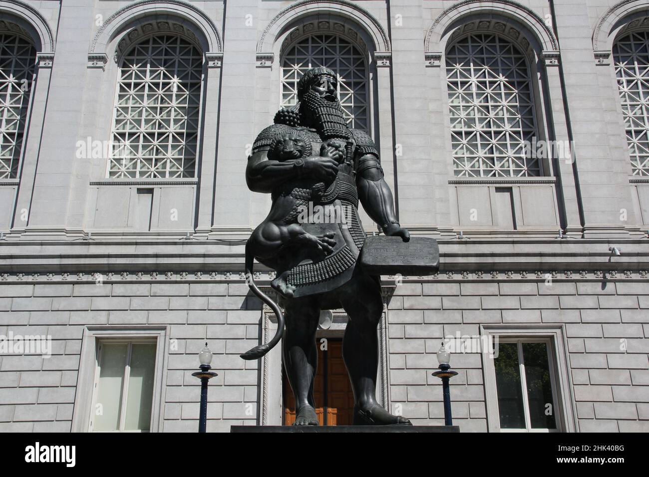 Bronze sculpture of Ashurbanipal, an Assyrian powerful king in San ...