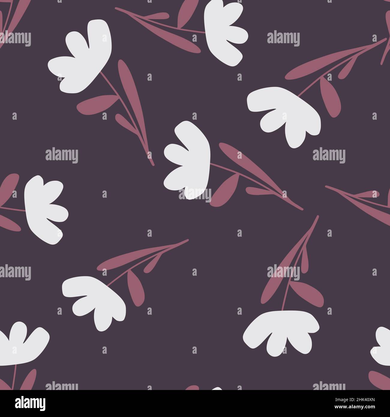 Bloom vintage seamless pattern with random ditsy flowers elements print ...