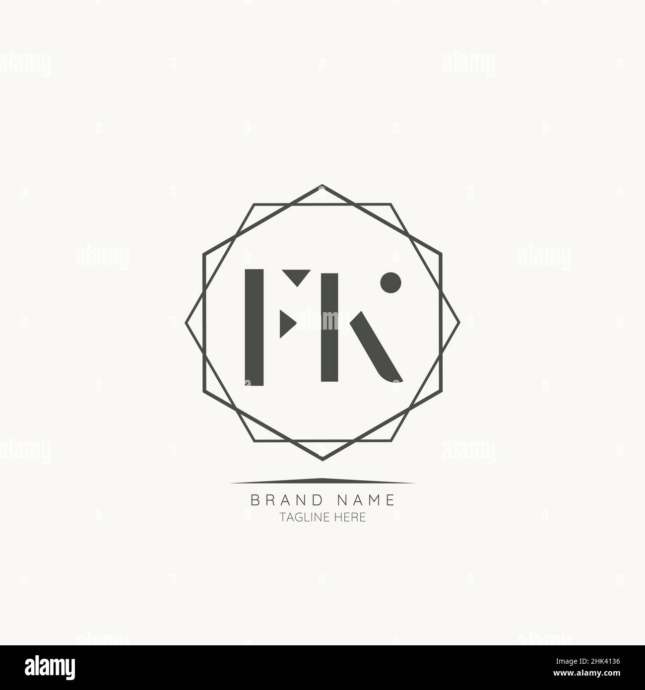 Modern Luxury FK Letter Business Logo Design Alphabet Icon Vector Symbol. Creative minimal letter logo template. Stock Vector