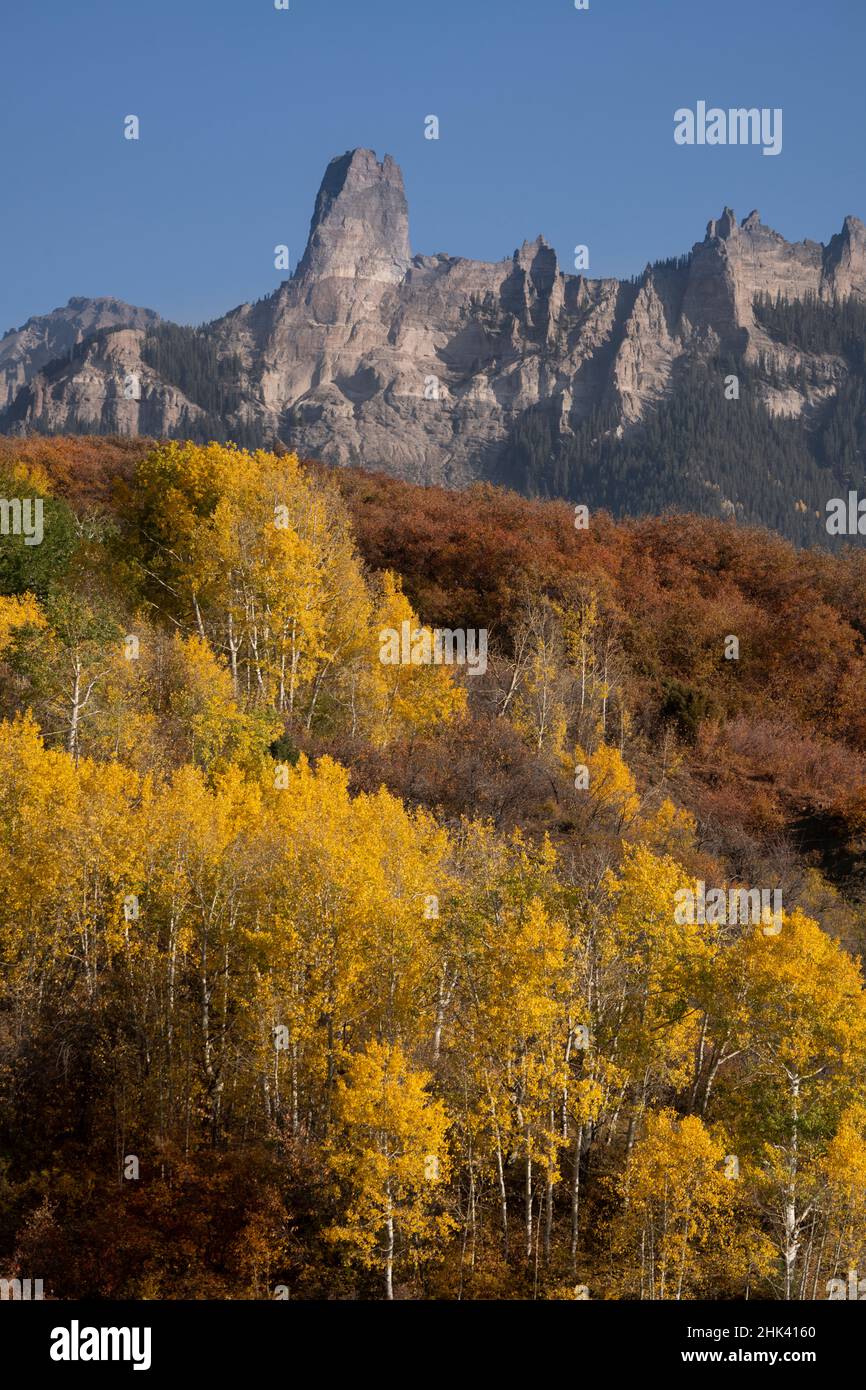 USA Colorado Uncompahgre National Forest Chimney Rock Mountain And USA Colorado Uncompahgre National Forest Chimney Rock Mountain And