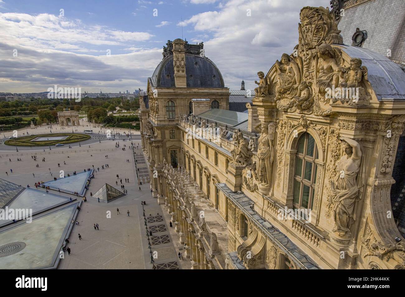 Louvre museum aerial view hi-res stock photography and images - Alamy