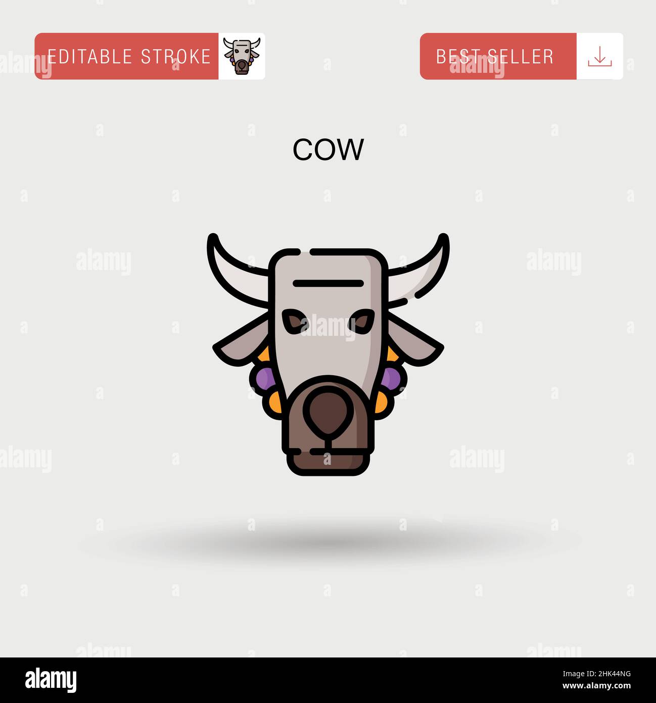 Cow Simple vector icon Stock Vector Image & Art - Alamy