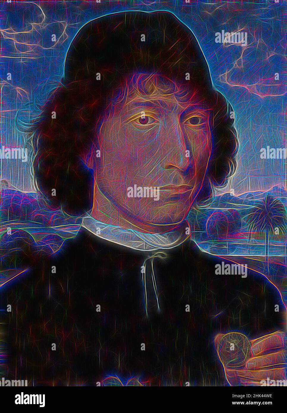 Inspired by Bernardo Bembo, statesman and ambassador of Venice, Hans Memling,( 1471-1474), painting, Belgian Art, Reimagined by Artotop. Classic art reinvented with a modern twist. Design of warm cheerful glowing of brightness and light ray radiance. Photography inspired by surrealism and futurism, embracing dynamic energy of modern technology, movement, speed and revolutionize culture Stock Photo
