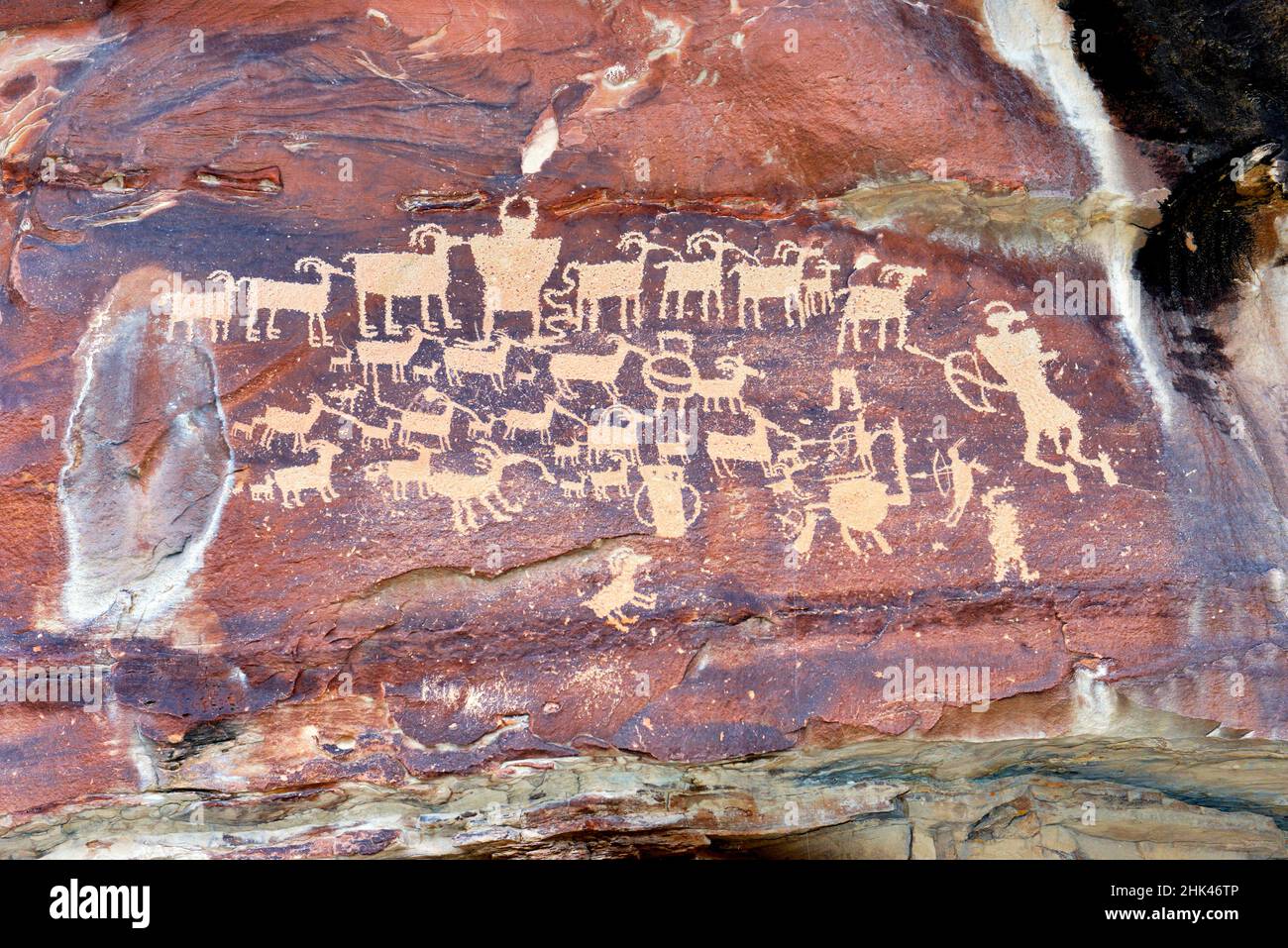 USA, Utah. Wellington, Ninemile Canyon, Great Hunt Petroglyphs at