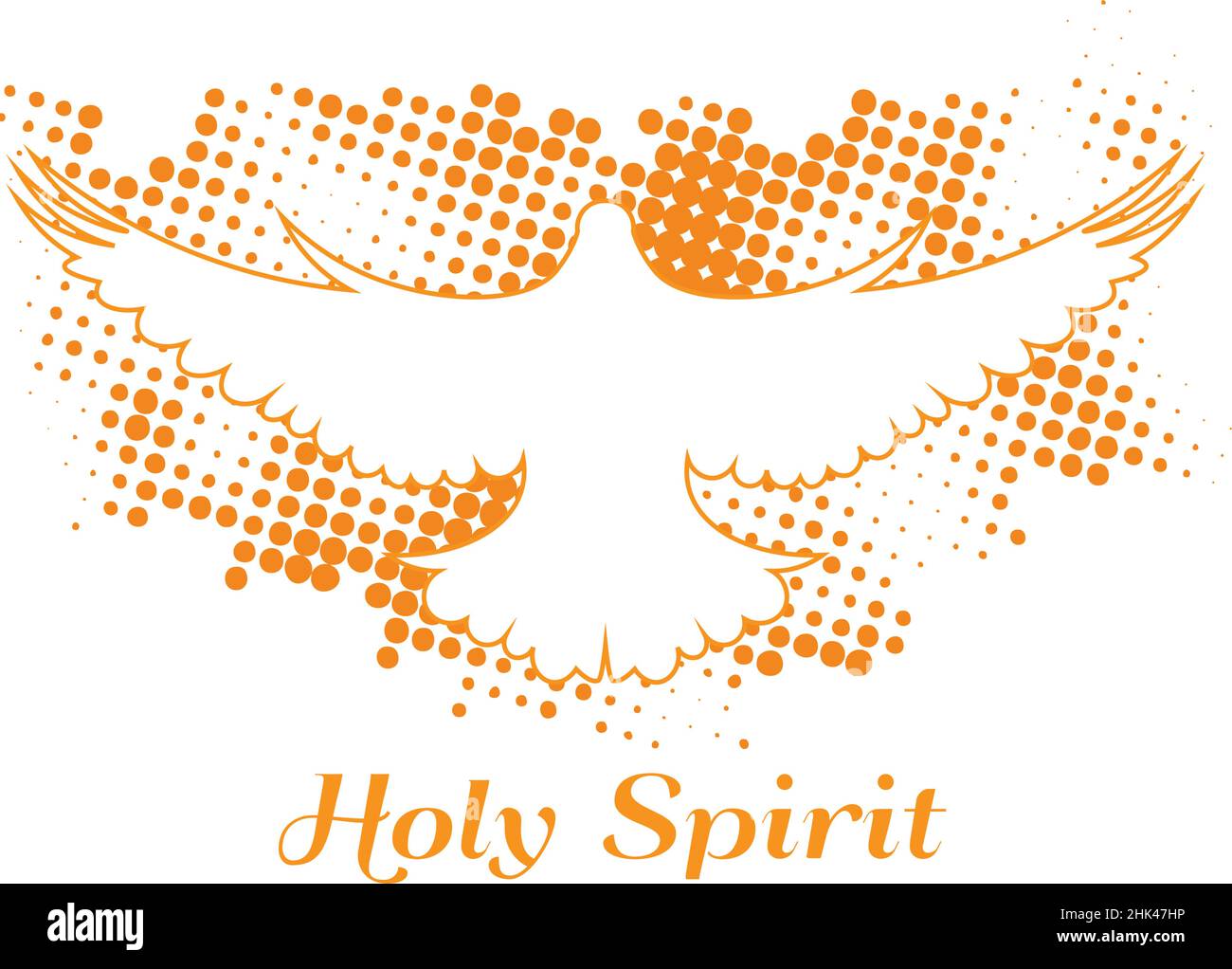 Pentecost Sunday, Come Holy Spirit, typography for print or use as poster, card, flyer or T shirt Stock Vector