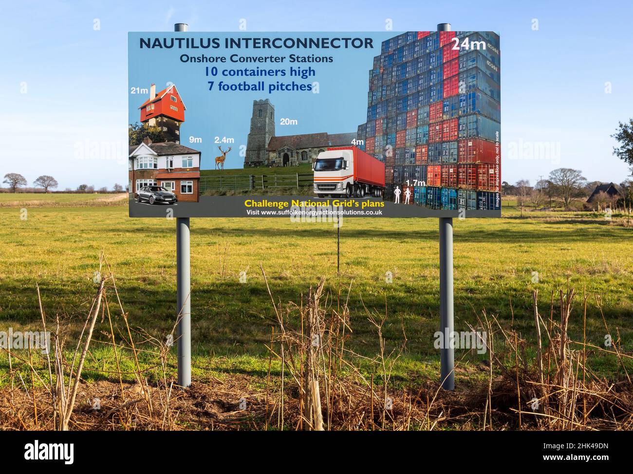 Campaign poster opposing Scottish Power and National Grid onshore