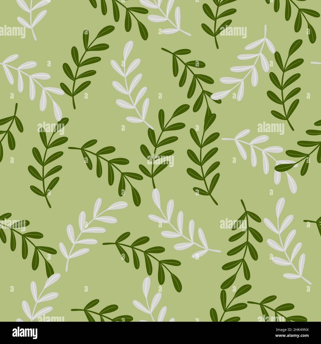 Abstract herbal floral seamless pattern with simple herbal twigs ...