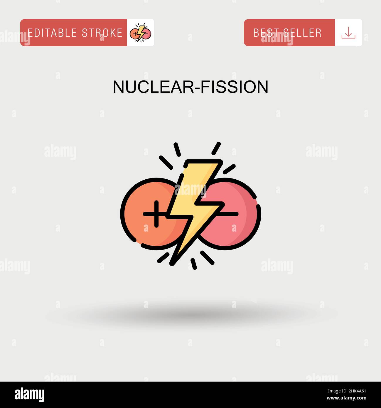 Nuclear-fission Simple vector icon. Stock Vector