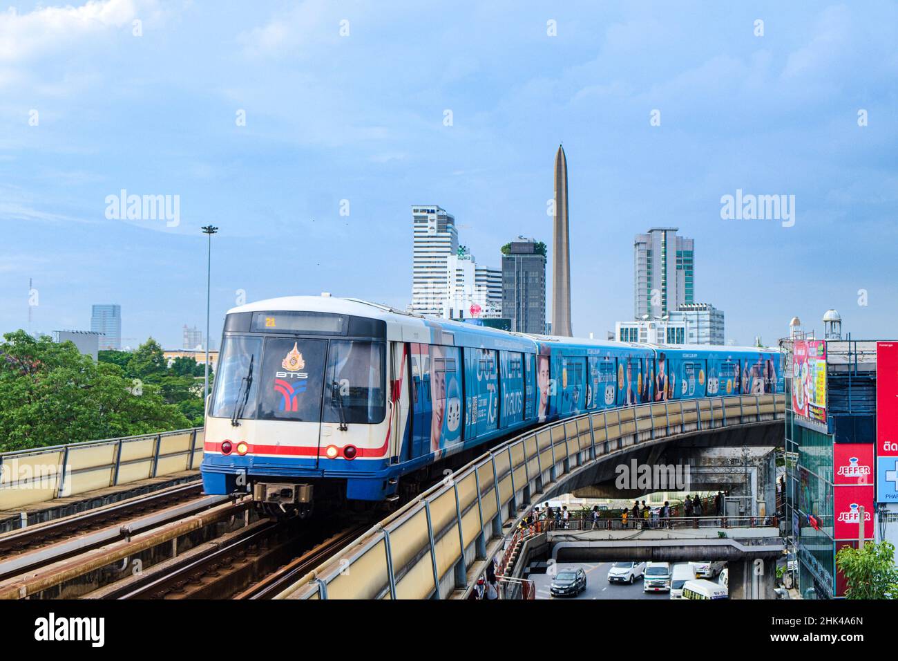 Bangkok Thailand Aug 21 2019 Bts Sky Train On Cityscape Background In Bangkok Thailand Aug 21 2019 Bts Sky Train On Cityscape Background In