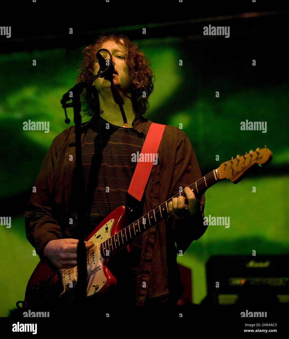 Kevin Shields of My Bloody Valentine at the Electric Arena tent, Electric Picnic 2008, Stradbally, Laois, Ireland. The avant garde indie outfit dropped from view in the early 90s, My Bloody Valentine in 2008 for series of rare appearances - the first in 13th years. . Stock Photo