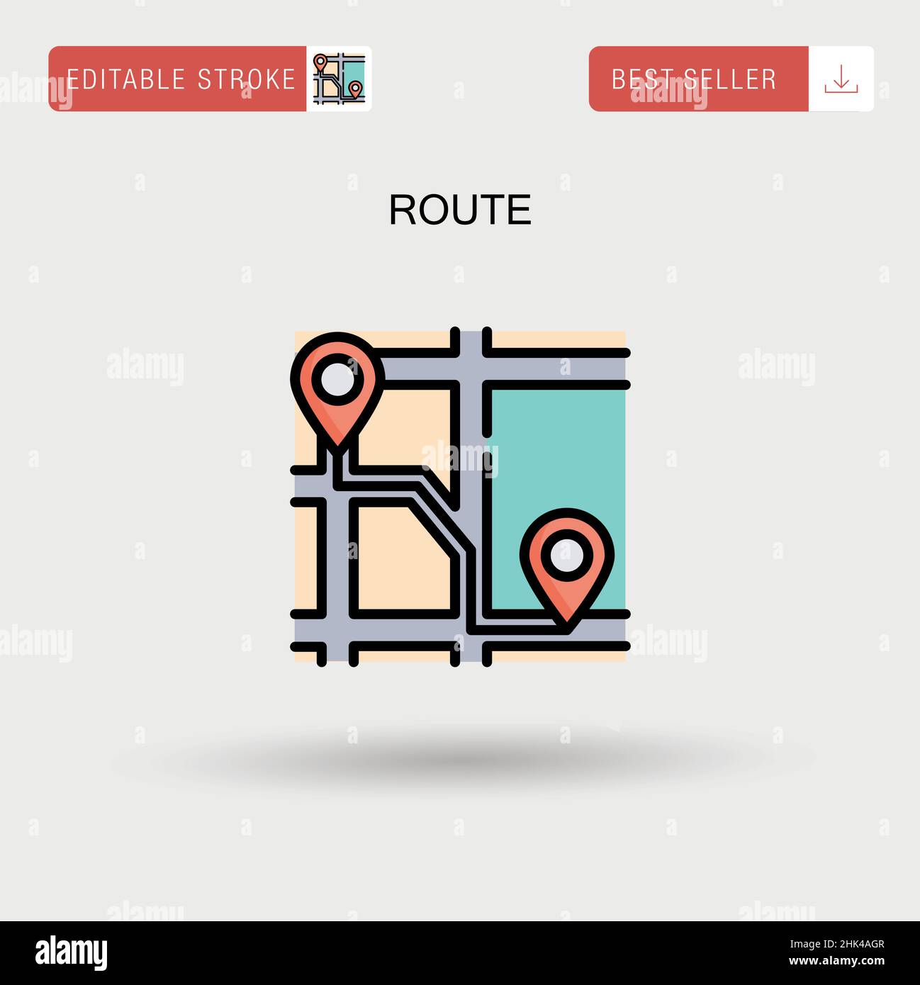 Map of historic old route 66 hi-res stock photography and images - Alamy