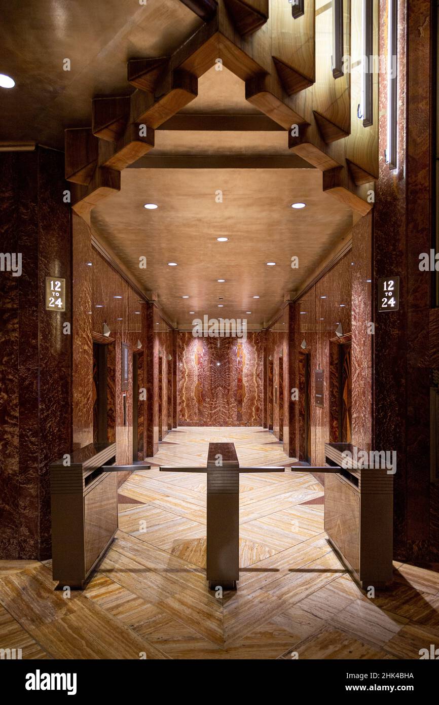 Inside the lobby of the Chrysler Building in New York City. Stock Photo