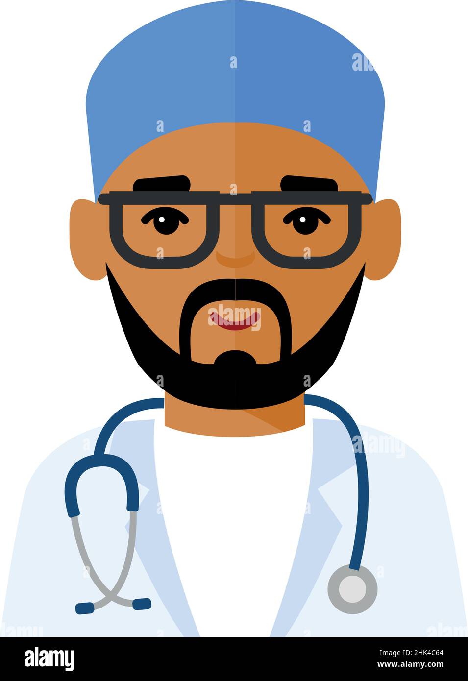 Vector Illustration Avatar Doctor in a Protective Mask with Stethoscope ...