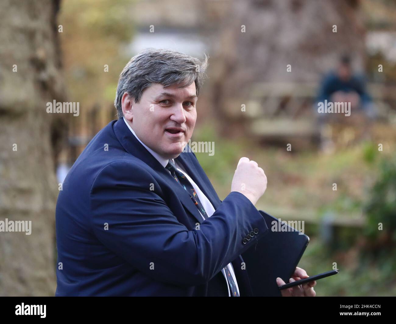 London, UK. 1st Feb, 2022. Minister of State for Crime and Policing Kit Malthouse leaves after the weekly Cabinet Meeting at No 10 Downing Street Stock Photo