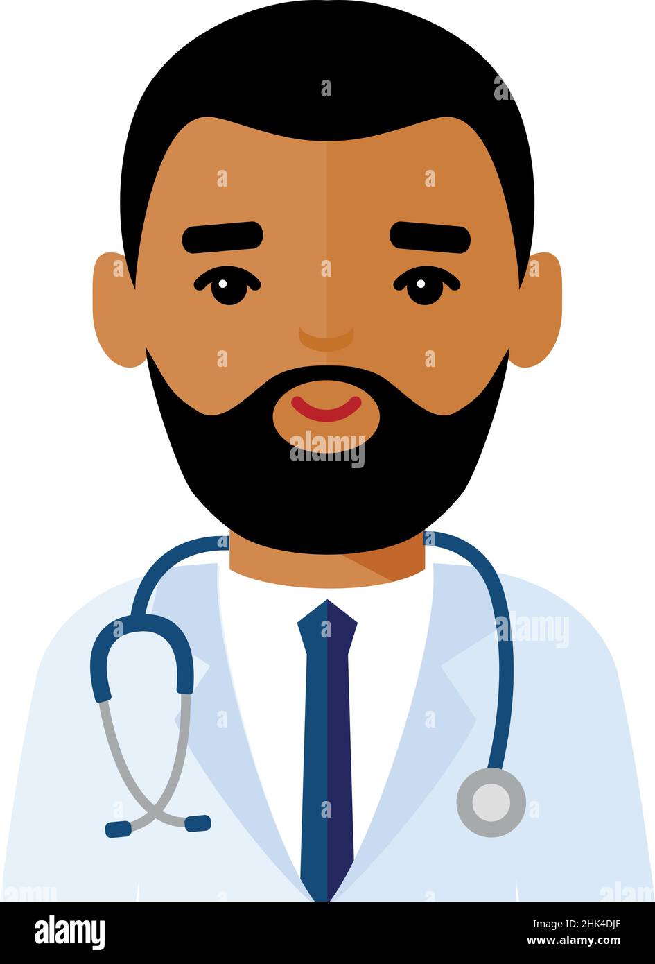 Vector Illustration Avatar Doctor in a Protective Mask with Stethoscope ...