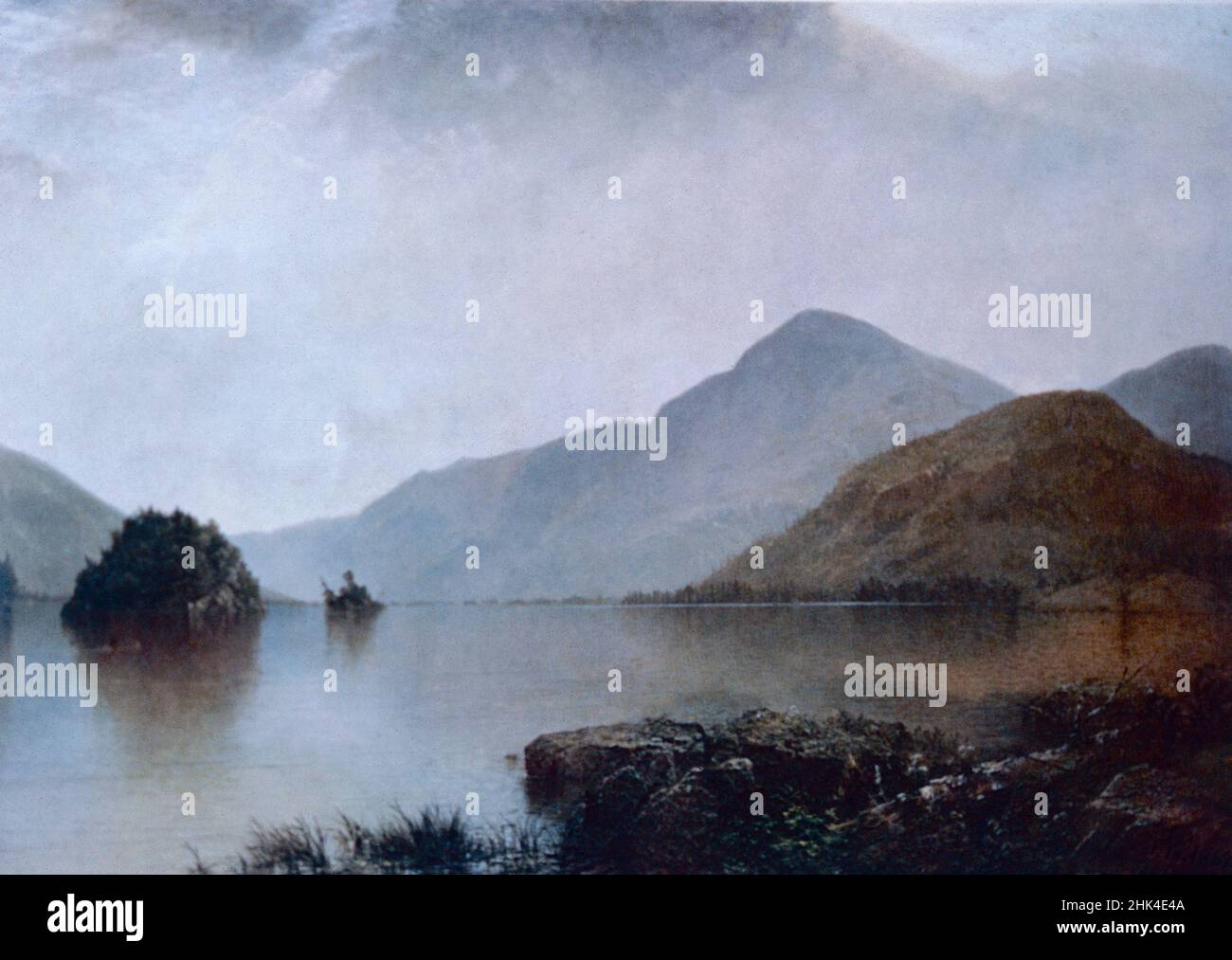 Lake George, painting by American artist John Frederick Kensett, 1869 Stock Photo