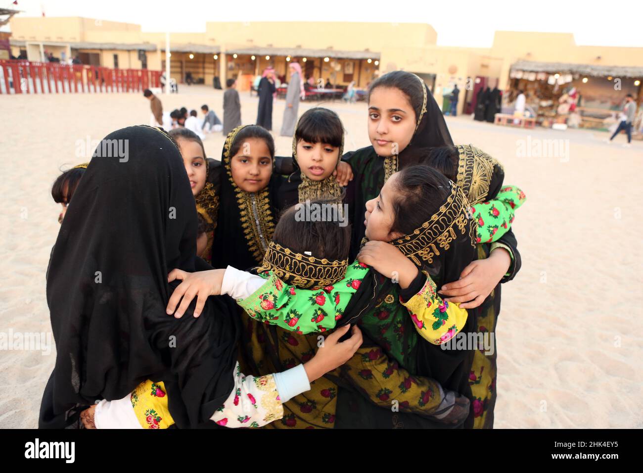 Arabian Girls Traditional games Stock Photo