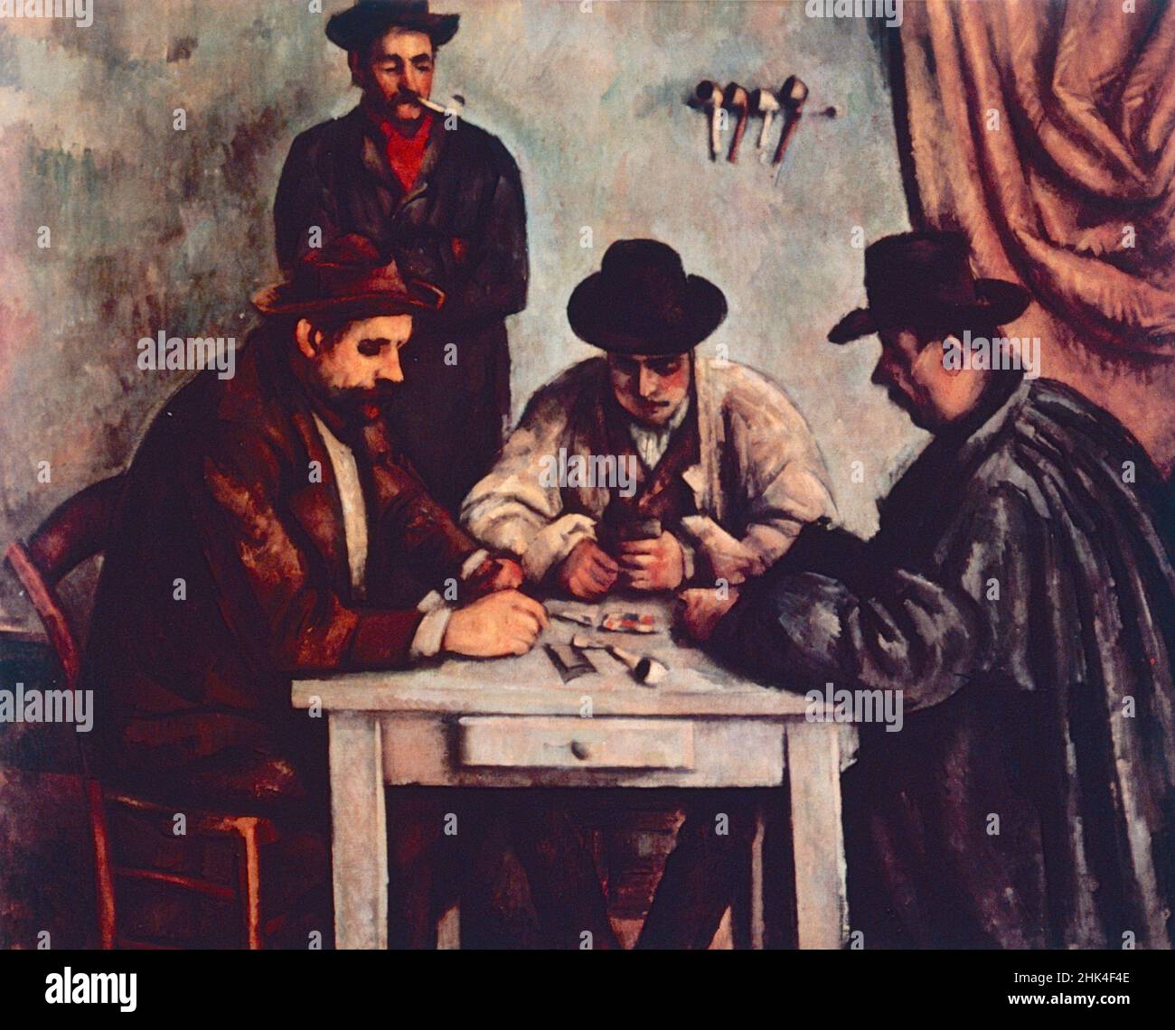 The Card Players, painting by French artist Paul Cezanne, 1890s Stock Photo