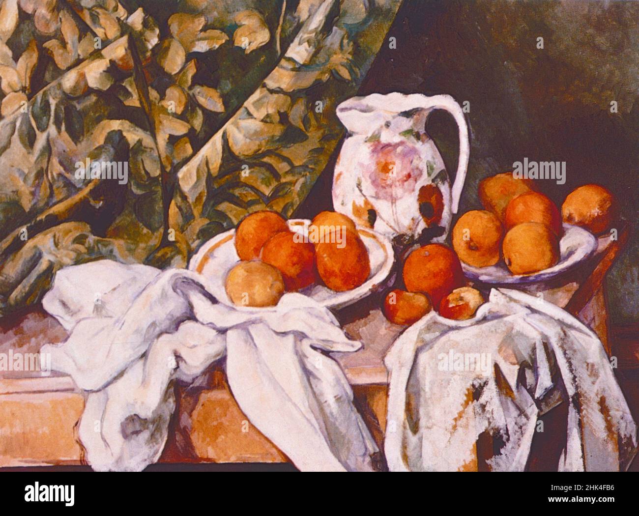 Still Life with Fruits, painting by French artist Paul Cezanne, 1870s Stock Photo