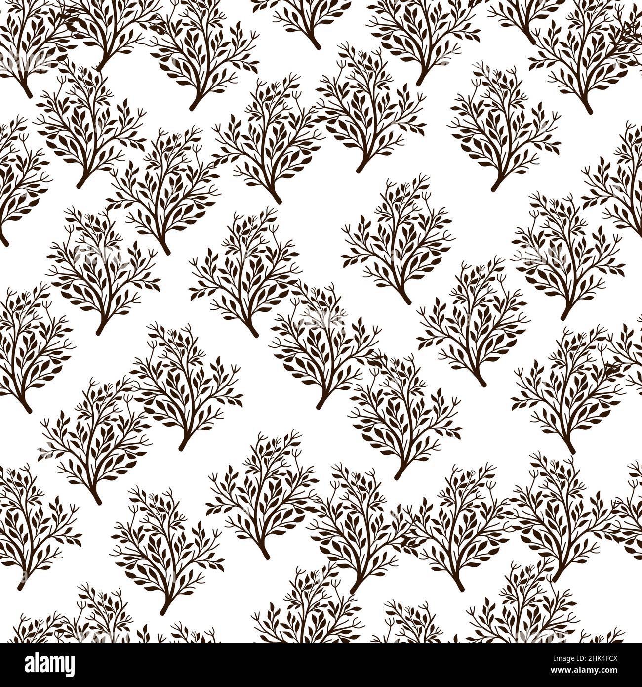 Isolated seamless pattern with hand drawn purple random bush elements ...