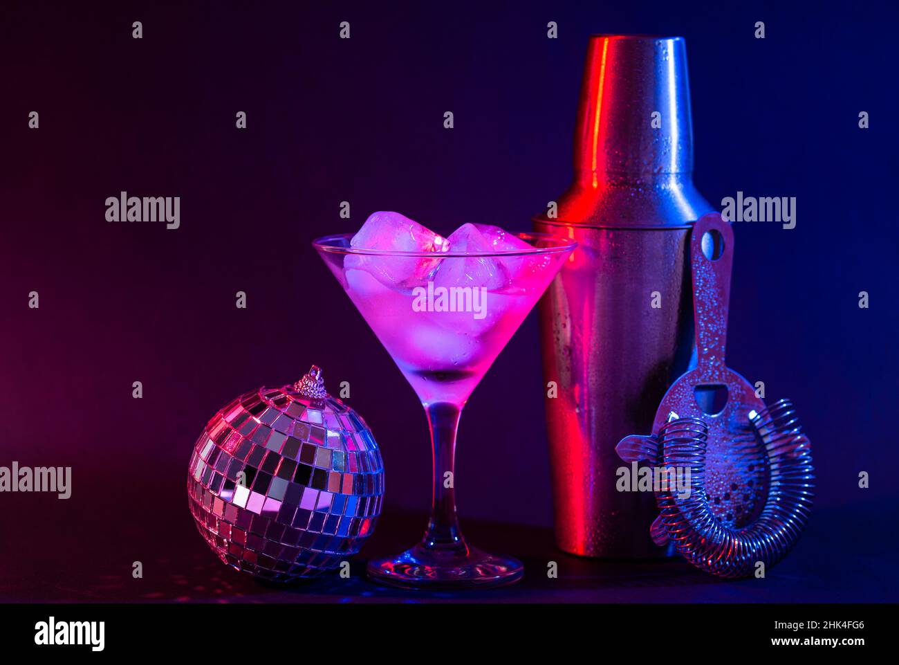 Bar tools in trendy neon light Stock Photo