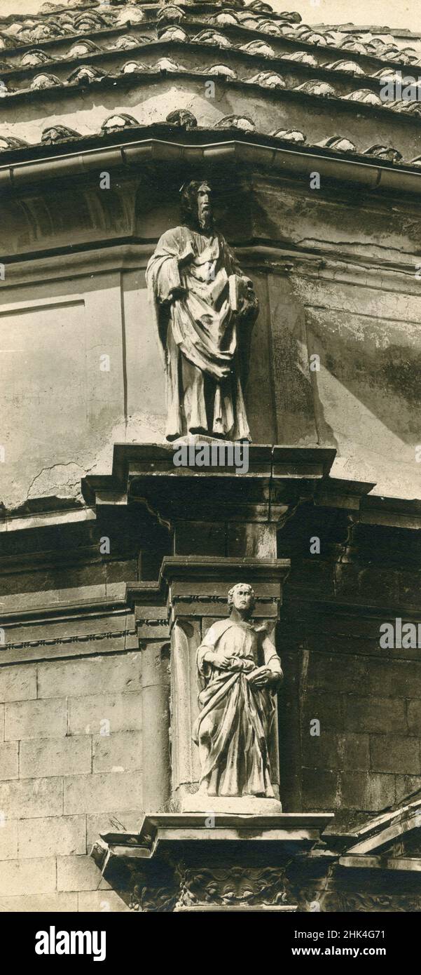 Detail of the Tempietto of St. James, Vicovaro, Italy 1930s Stock Photo