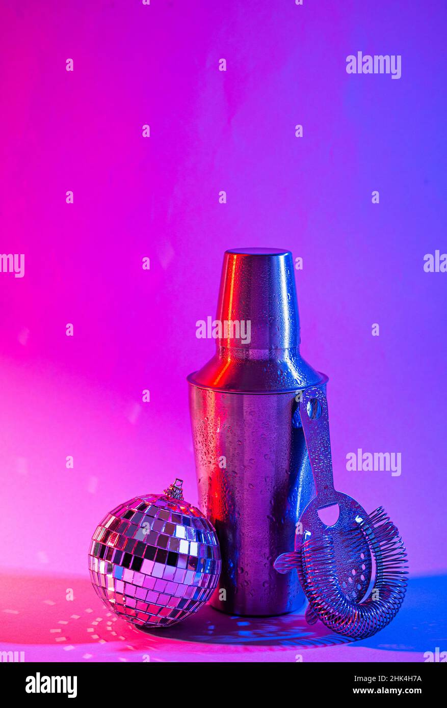Bar tools in trendy neon light Stock Photo