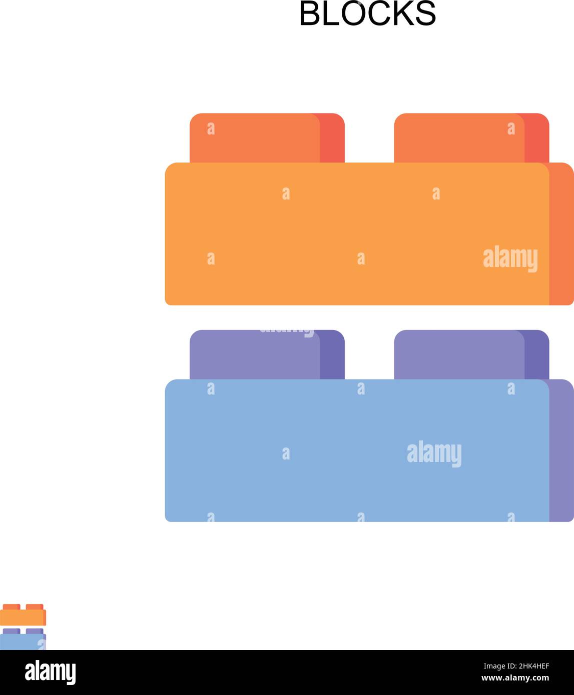Blocks Simple vector icon. Illustration symbol design template for web mobile UI element. Stock Vector