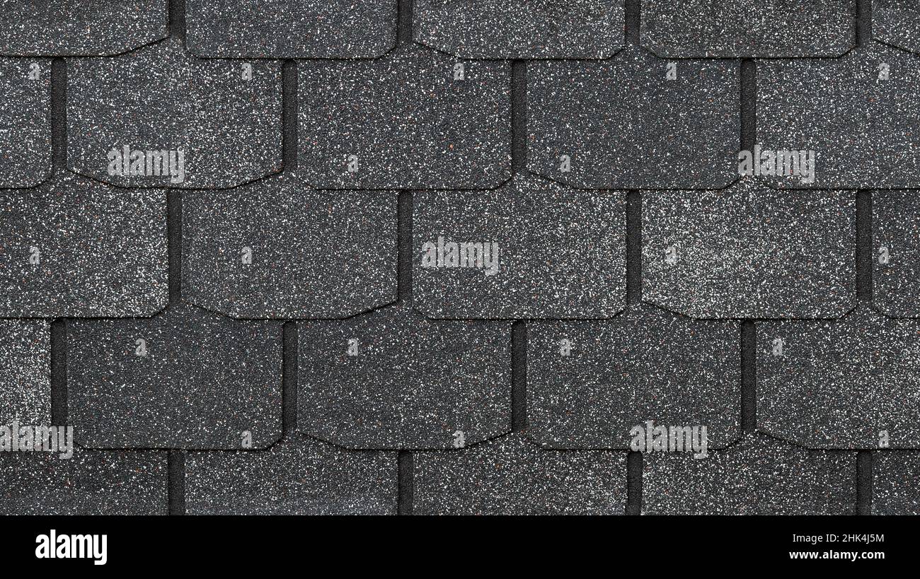 Modern black flexible shingles pattern, seamless background photo texture Stock Photo