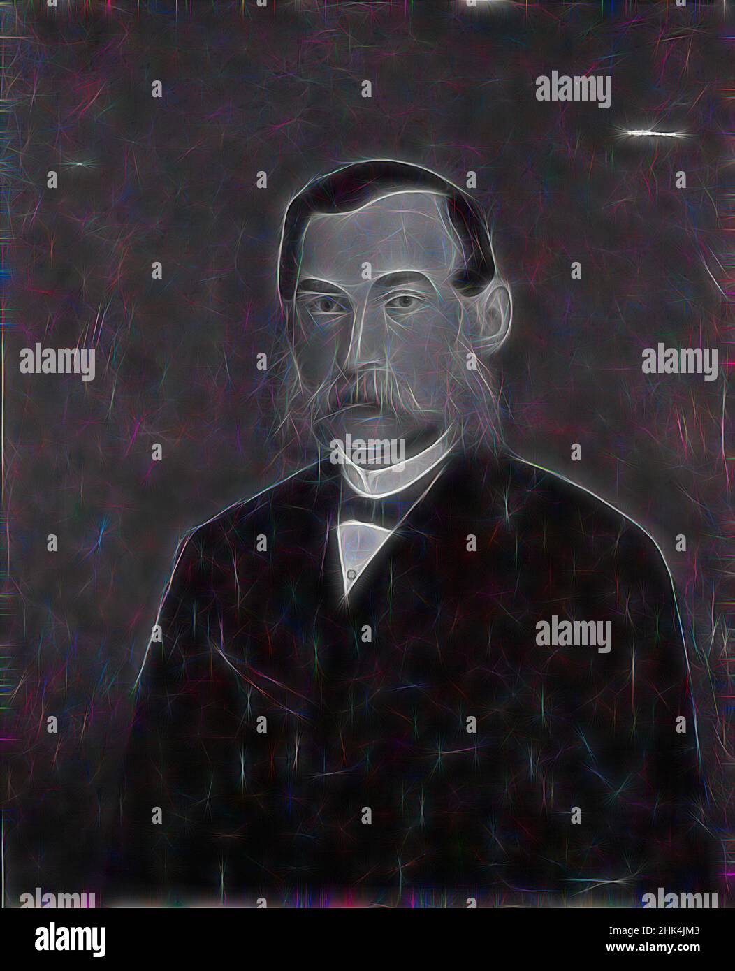 Inspired by Portrait of Henry P. Martin, Oil on canvas, 30 1/4 x 25 in., 76.8 x 63.5 cm, Reimagined by Artotop. Classic art reinvented with a modern twist. Design of warm cheerful glowing of brightness and light ray radiance. Photography inspired by surrealism and futurism, embracing dynamic energy of modern technology, movement, speed and revolutionize culture Stock Photo