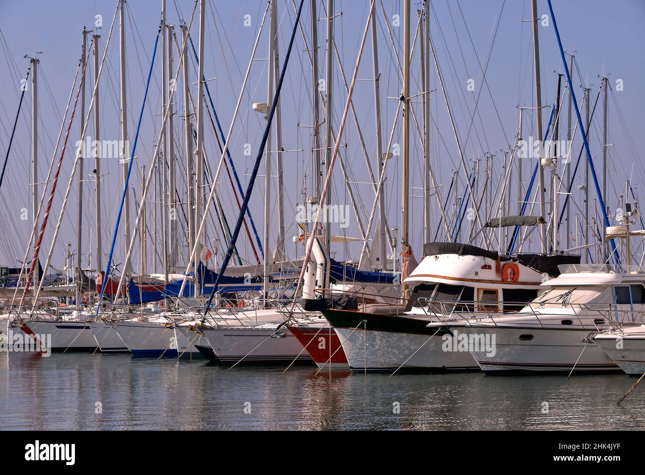Marina of Golfe-Juan, commune of the Alpes-Maritimes department, which belongs in turn to the Provence-Alpes-Côte d'Azur region of France Stock Photo