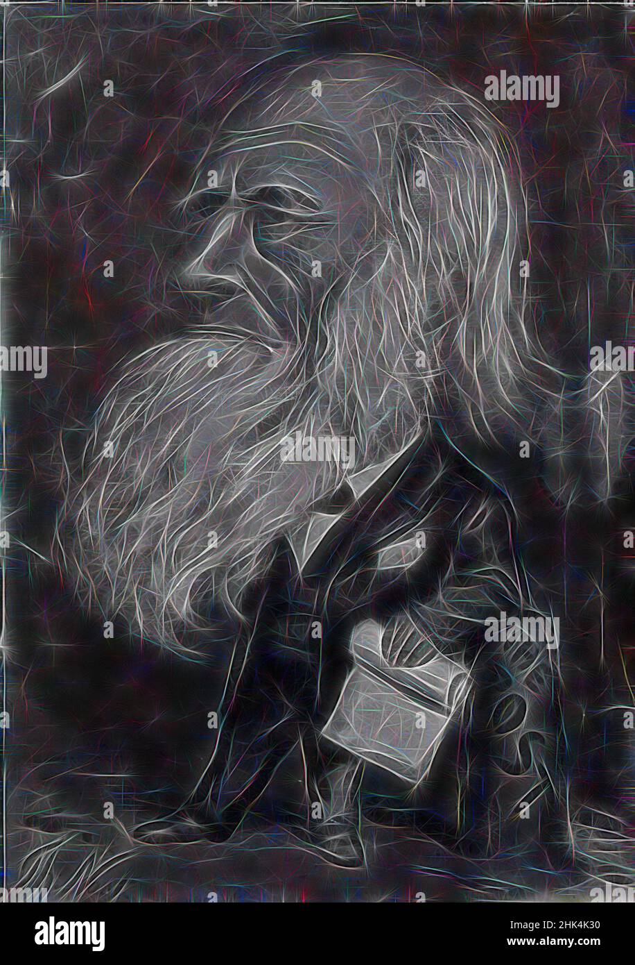 Inspired by Caricature of William Cullen Bryant, Thomas Nast, American, 1840-1902, Oil, 1866, 47 15/16 x 35 3/4 in., 121.7 x 90.8 cm, 1866, American, american art, American oil, American Painting, beard, bearded man, caricature, Caricature of William Cullen Bryant, cartoon, man, Nast, newspaper, oil, Reimagined by Artotop. Classic art reinvented with a modern twist. Design of warm cheerful glowing of brightness and light ray radiance. Photography inspired by surrealism and futurism, embracing dynamic energy of modern technology, movement, speed and revolutionize culture Stock Photo